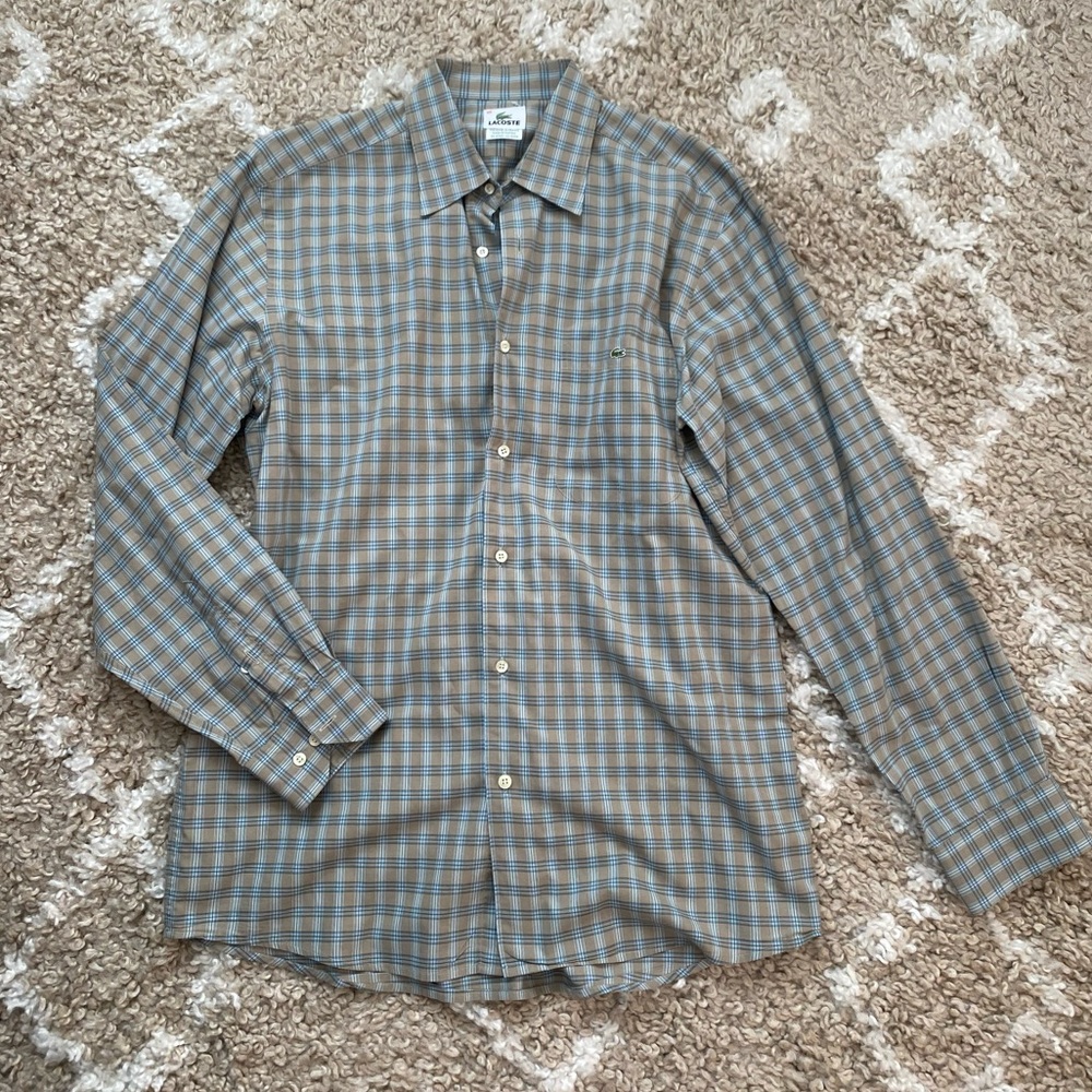 Lacoste Plaid Checkered Button Down
